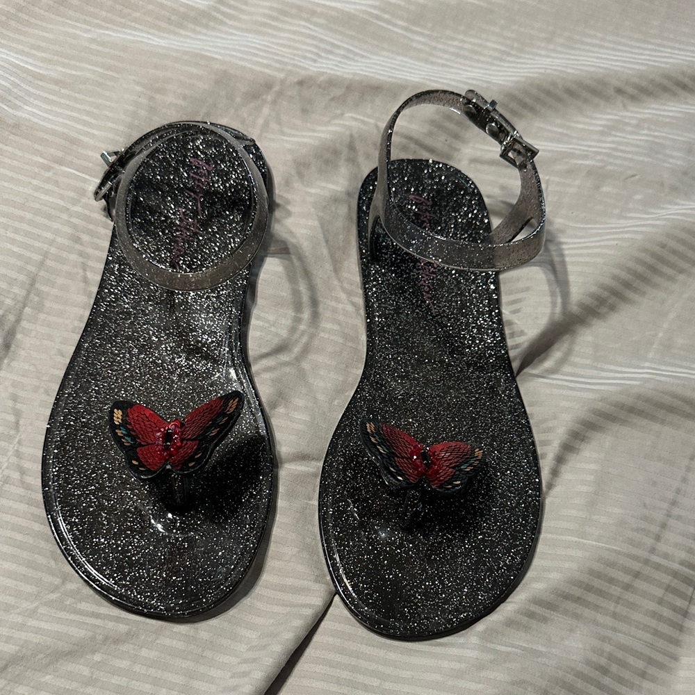 Betsey Johnson Tabby Butterfly Flat Jelly Sandals size women’s 7